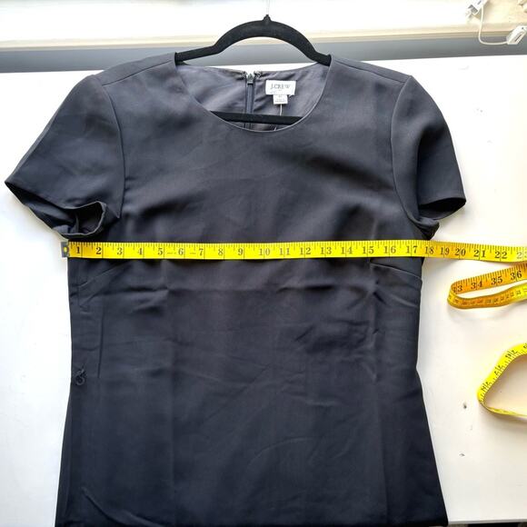 J Crew Black Dress, Short Sleeves, Crew Neck, Fitted Shift, Size 6 - Picture 6 of 8